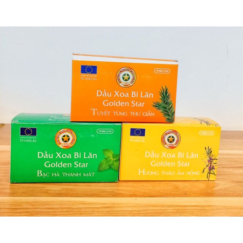 Dầu xoa bi lăn Golden Star 5ml  - Massage ngoài da, cho da cảm giác dễ chịu