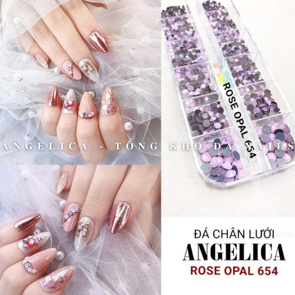 [ANGELICA] Đá chân lưới rose opal 654