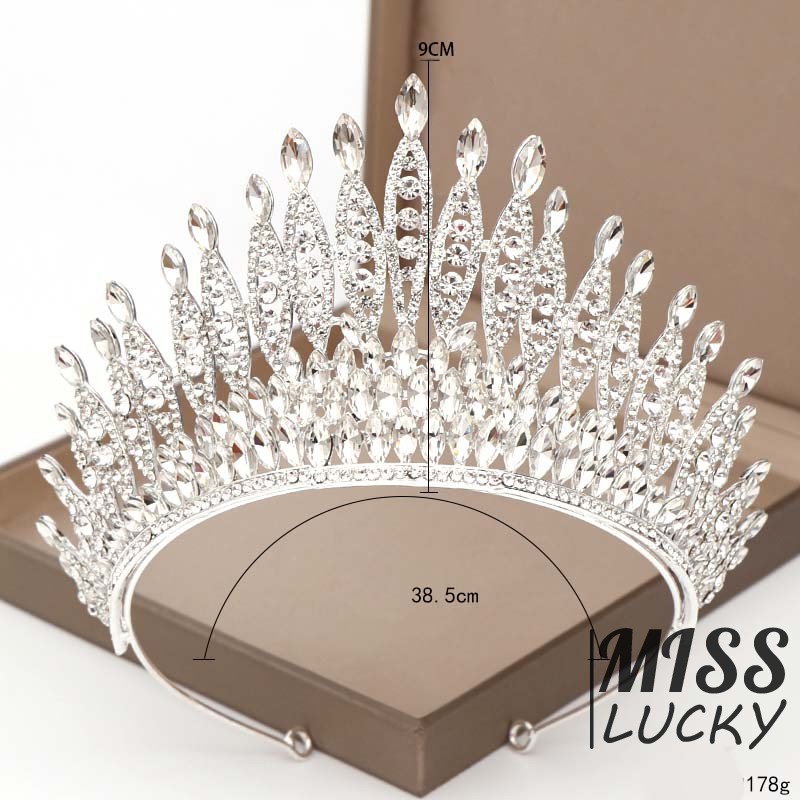Vương miện cài tóc đính đá nhân tạo phong cách retro thời trang dành cho cô dâu