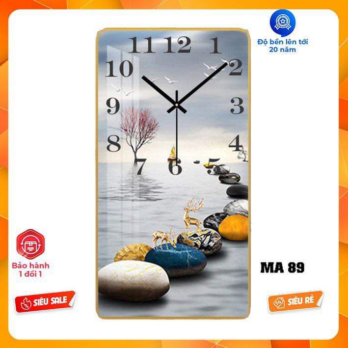 Tranh đông hồ treo tường tranh trán gương siêu bóng chống sướt chống nước đầy đủ đinh ba chân không cần khoan vít