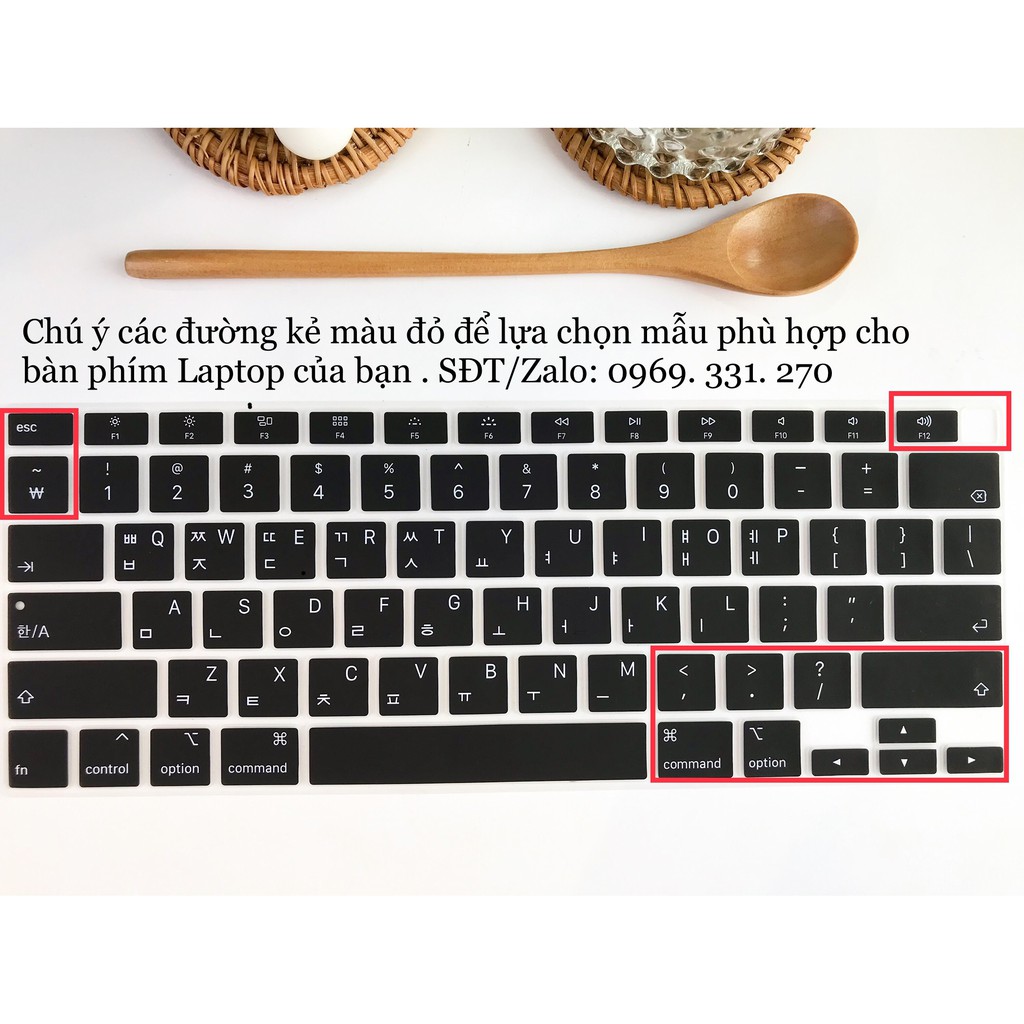 Phủ Phím Silicon Tiếng Hàn cho Macbook Air 13 (2018 - 2020)