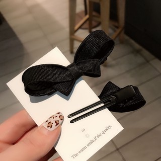 KẸP MÁI NƠ HÀN QUỐC cao cấp. Màu Đen - kẹp tóc nơ, phụ kiện tóc, bờm đính đá