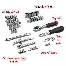 Bộ Dụng Cụ Sửa Chữa Đa Năng 46 Chi Tiết - Bộ Khẩu sữa chữa ô tô, xe máy - Bộ 46 Chi Tiết - 46 Món ốc vít