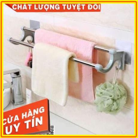 [Siêu Sale] Kệ vắt khăn 2 thanh inox Dính tường siêu chắc Không Cần Khoan Tường K127