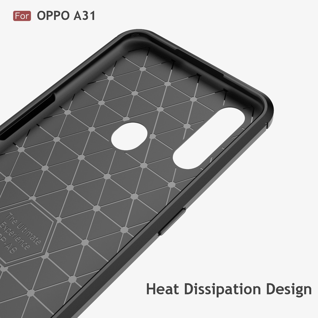 Ốp điện thoại sợi carbon mềm mỏng màu đen bảo vệ chống sốc cho OPPO A31
