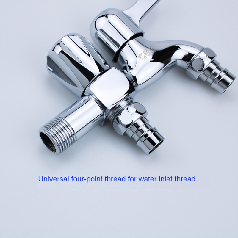 Vòi nước XINKUNLON hai đầu ra có van khóa gắn tường đa năng dành cho máy giặt