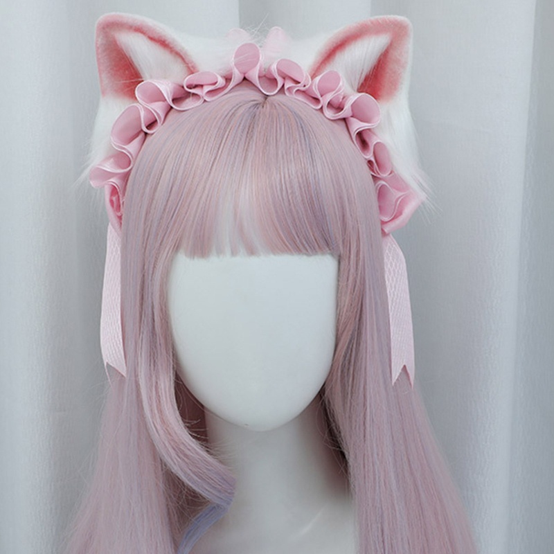 Flgo Băng Đô Tai Mèo Màu Hồng Ngọt Ngào Rửa Mặt Cho Học Sinh