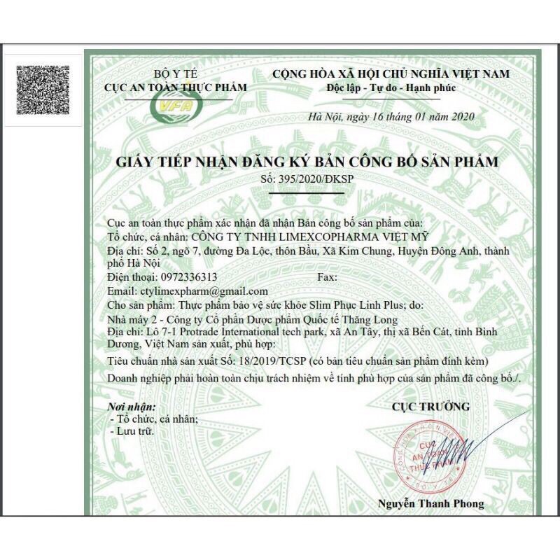 Slim phục linh giảm cân