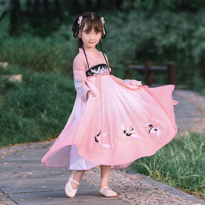 chân váy dàichân váy tennis✧┋Sản phẩm mới Hanfu nguyên bản nữ nhi tiểu linh cẩu trang phục ngực đầy đặn phong các