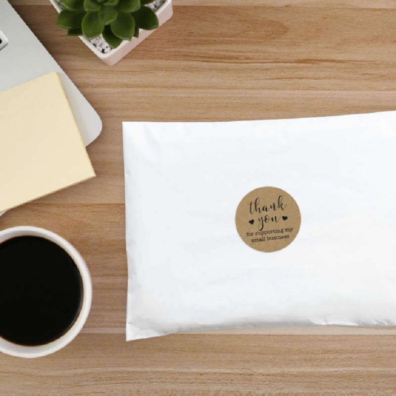 Bộ 500 Miếng Dán Trang Trí In Chữ thank you Dễ Thương