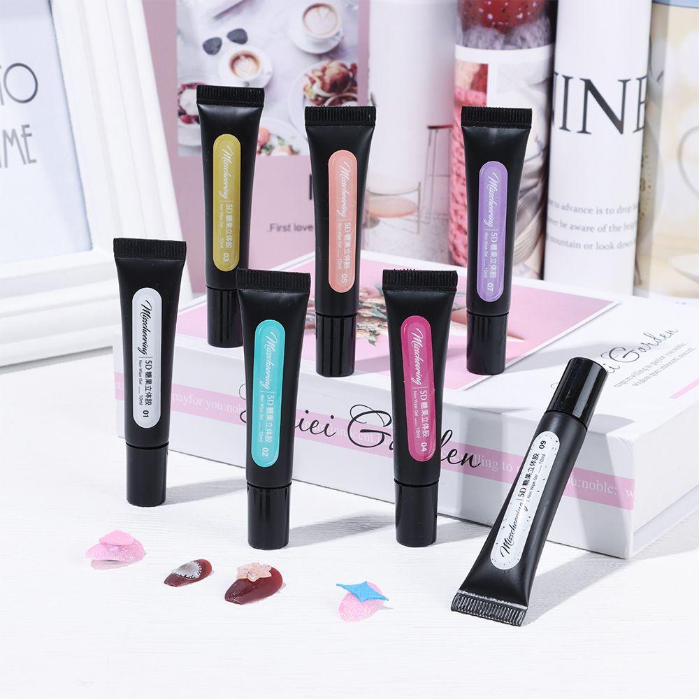 MAX=&gt; Color 5D Pudding Gel Pigmented Paint Painting Polish Nail Polish Non Wipe Gel Full Coverage Manicure Poly UV Gel DIY Drawing Tube Emboss