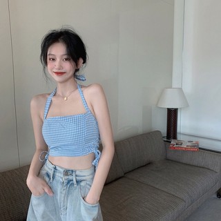 Áo croptop kiểu rút nơ mẫu mới 2021 kèm ảnh thật