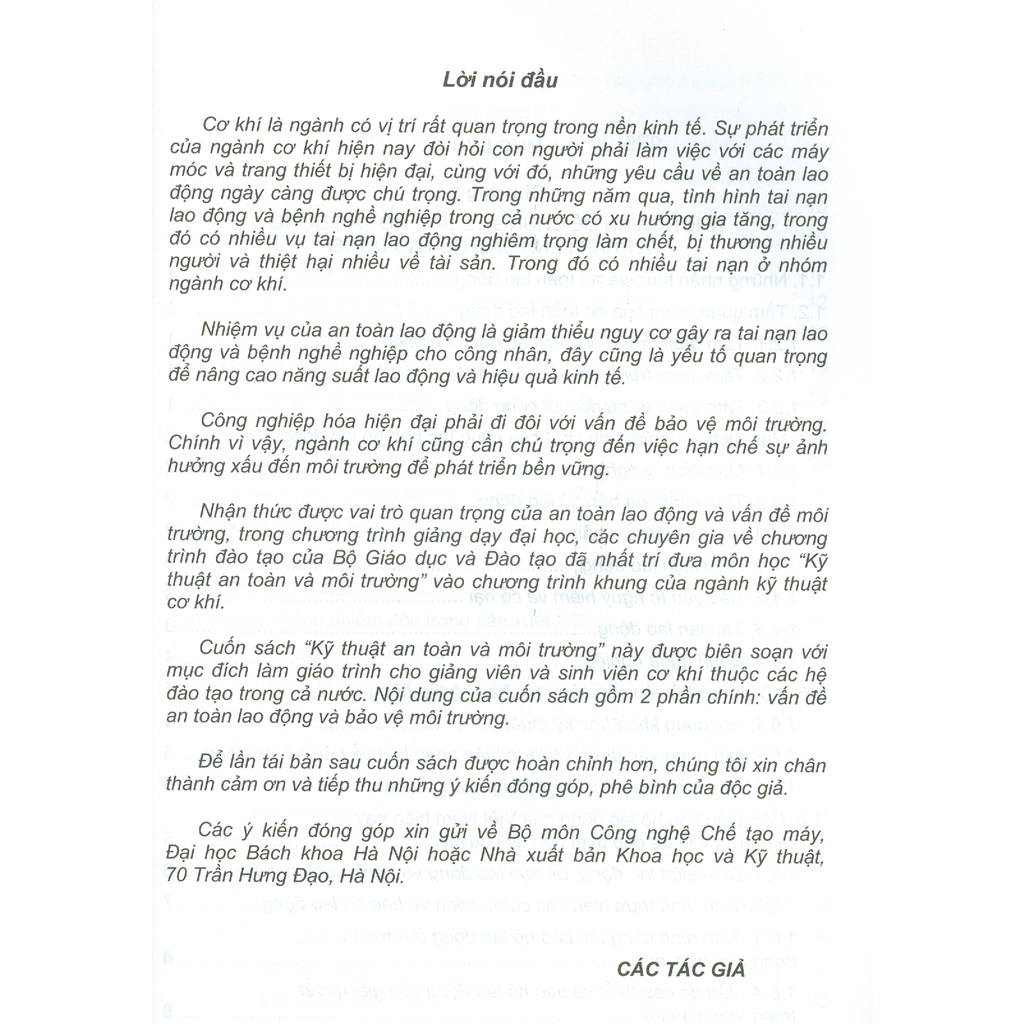 Sách - Kỹ Thuật An Toàn Và Môi Trường