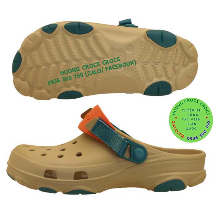 DÉP SỤC CROCS OFFROAD ALL TERRAIN CLOG MÀU KHAKI