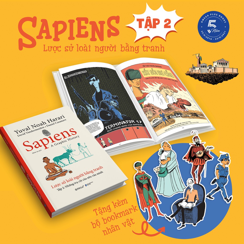 Sách - Sapiens - Lược Sử Loài Người Bằng Tranh - Tập 2: Những Trụ Cột Của Nền Văn Minh (Tặng kèm 5 bookmark nhân vật)