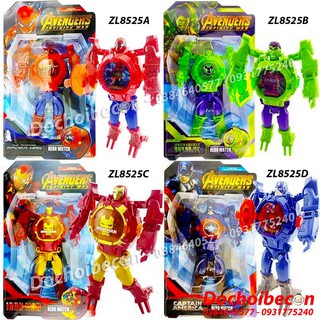 Robot Biến Hình Đồng Hồ Đeo Tay Các Nhân Vật Siêu Anh Hùng ZL8525 - Có Đèn - Nhiều Mẫu