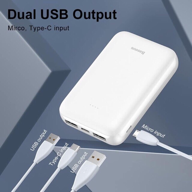 PIN SẠC DỰ PHÒNG BASEUS X10 PIN DUNG LƯỢNG 10.000mAh DÒNG MINI SIÊU NHỎ