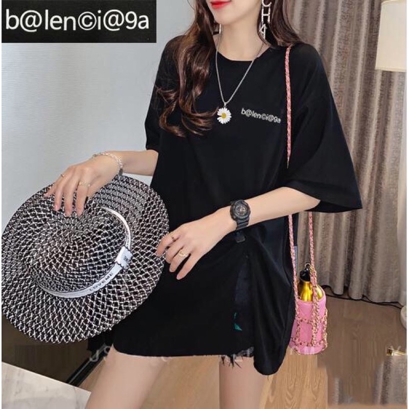 áo thun đen big size xoắn eo lai xẻ size lớn 75-85kg