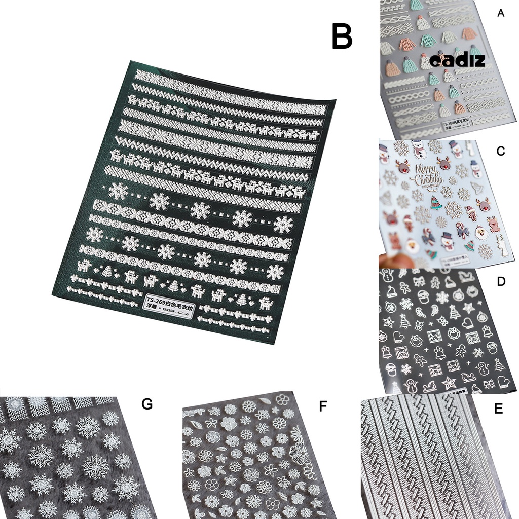 Miếng Dán Trang Trí Móng Tay Hình Bông Tuyết 5D Xinh Xắn