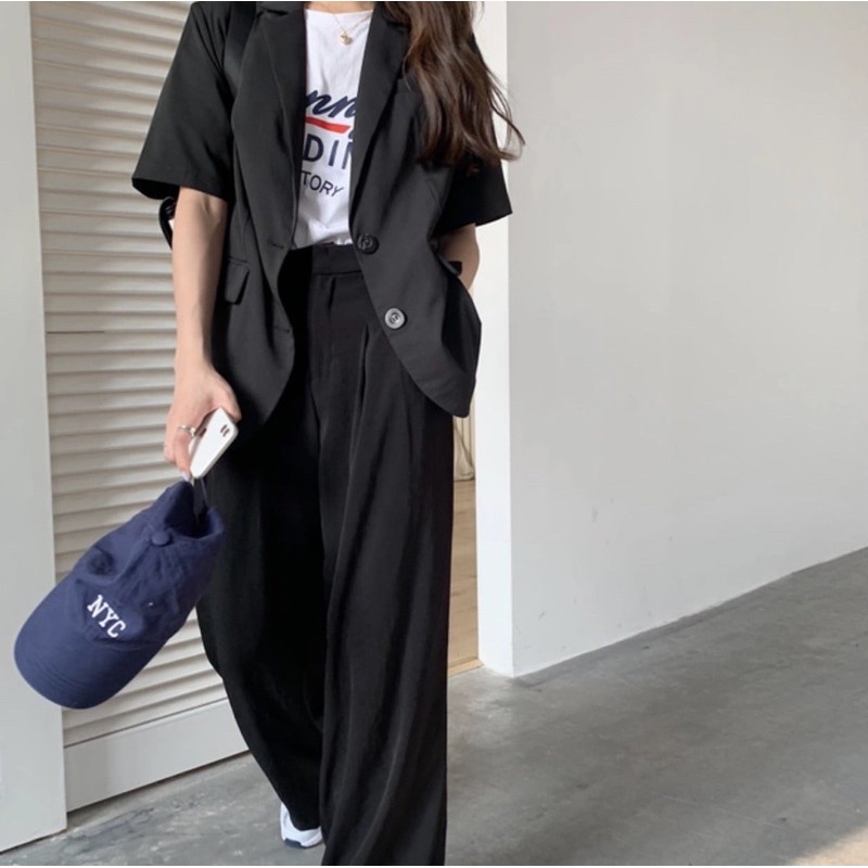 Áo blazer tay ngắn ulzzang [ HÌNH THẬT ]