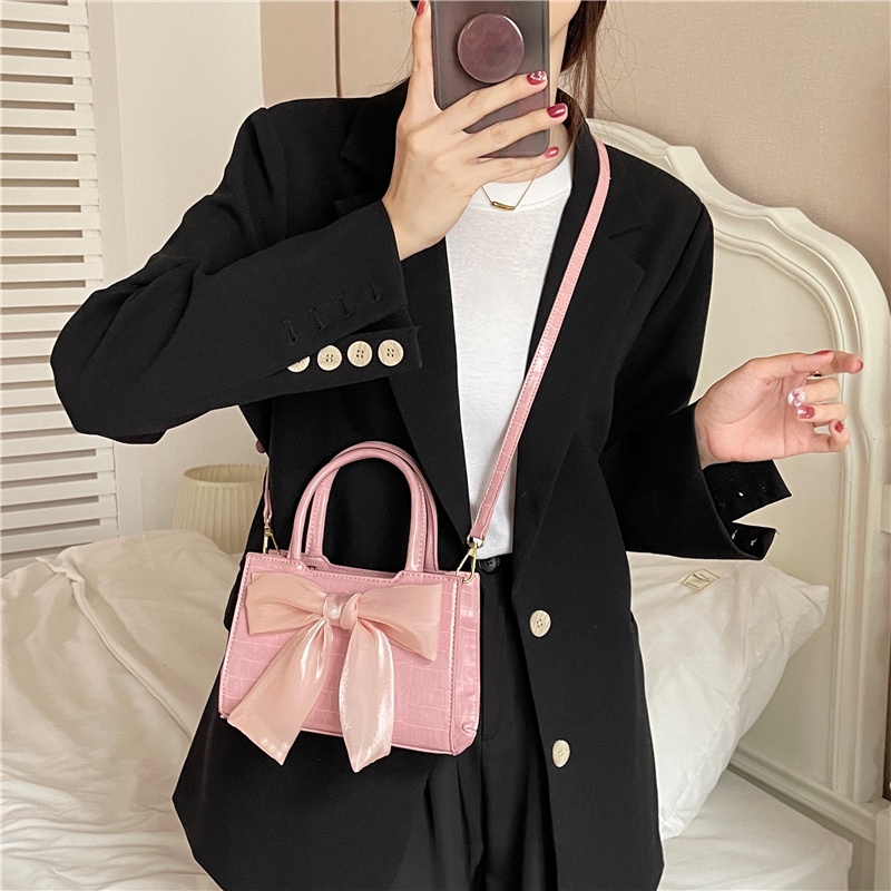 Túi xách vuông IELGY họa tiết nơ xinh xắn