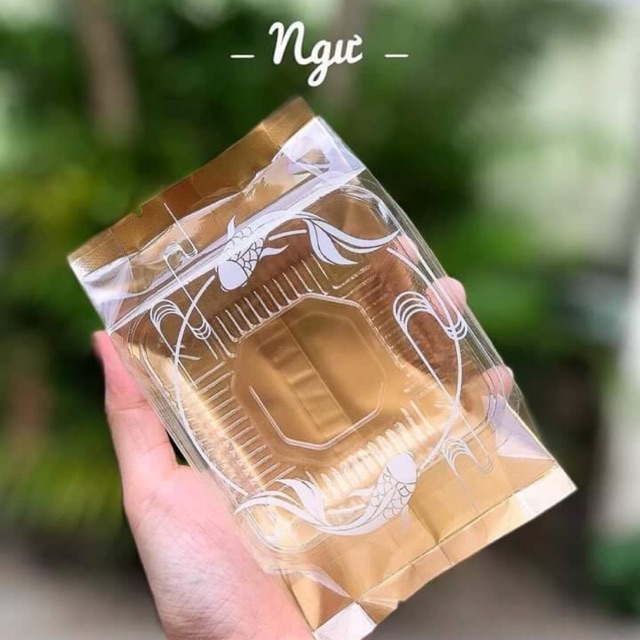 Túi đựng bánh trung thu 200g khay 10 cm( 100 túi+ 100 khay)