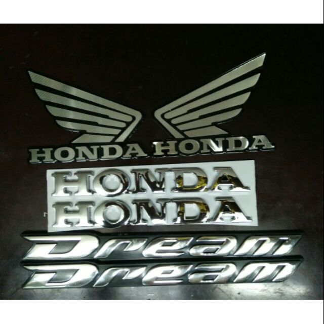 Bộ tem honda Dream nổi crôm 6 miếng