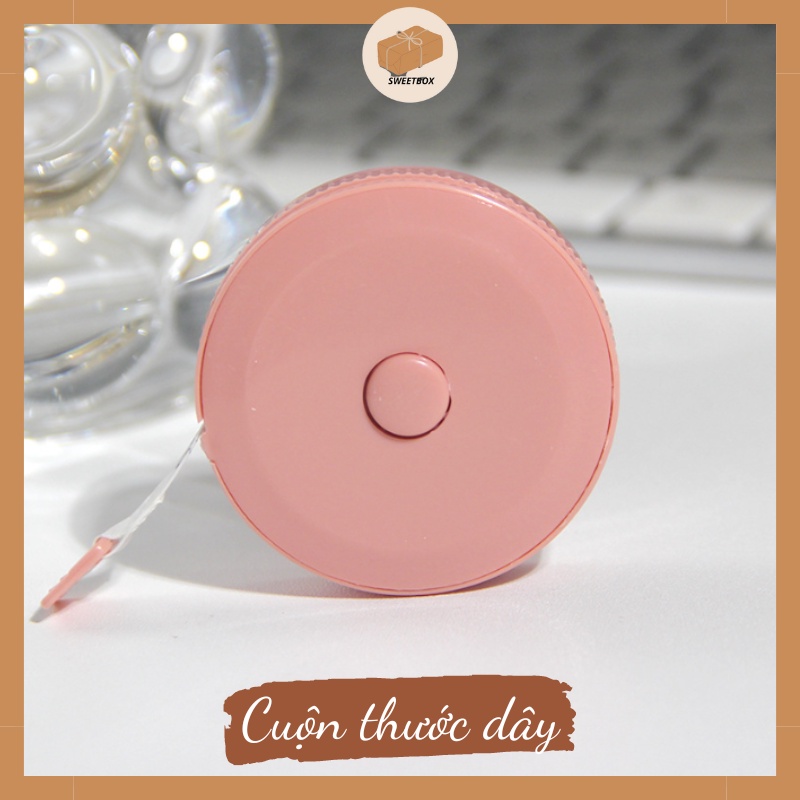 Thước Dây Cuộn Mini Dạng Rút Bỏ Túi Dài 1.5m Tự Động Thu Gọn 4 Màu Pastel