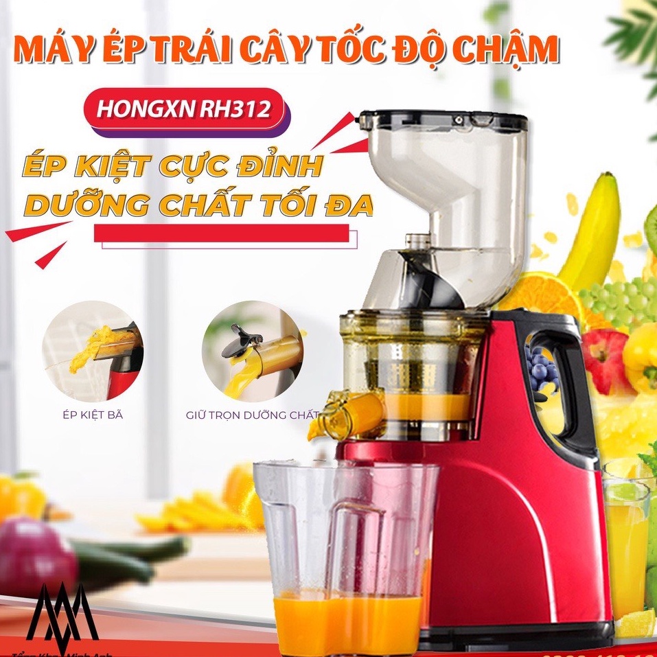 MÁY ÉP TRÁI CÂY TỐC ĐỘ CHẬM HONGXIN RH-312/ NINESHIELD KB-F8B BẢO HÀNH 12 THÁNG [KHO SIÊU RẺ]