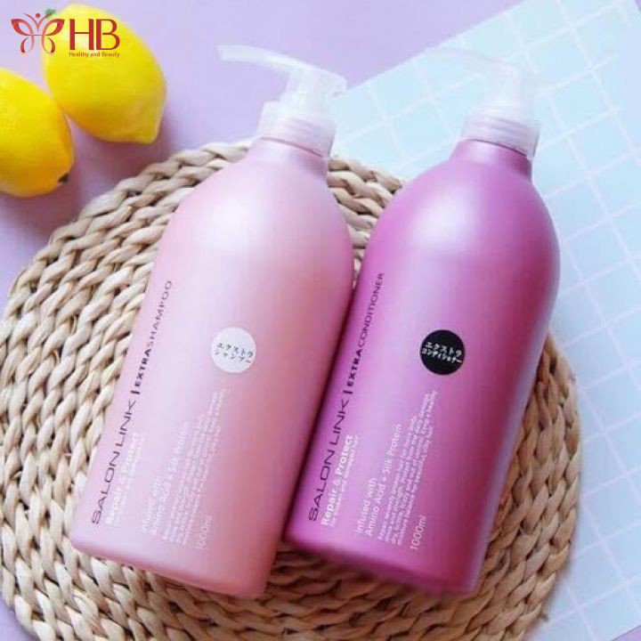 Dầu gội SalonLink, bộ dầu gội xả Salon Link Nhật Bản, gội xả 2 in 1, dầu gội đầu siêu dưỡng phục hồi tóc chai 1000ml