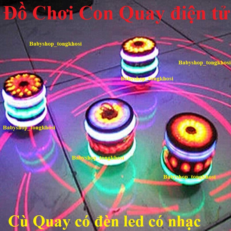 Con Quay điện tử Cù quay hồi chuyển vô cực có nhạc và đèn led phát sáng đồ chơi vận động cho bé thú vị giá tốt