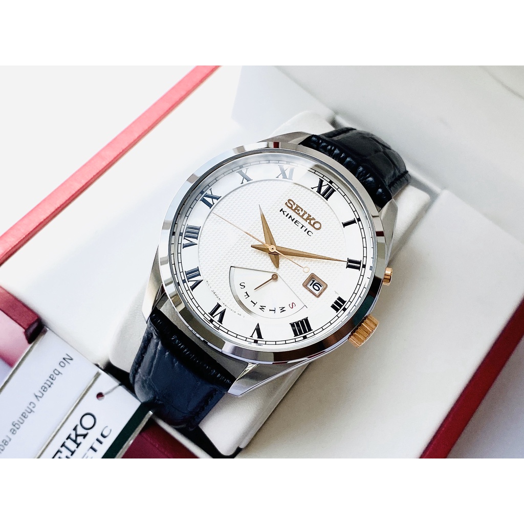 Đồng hồ nam dây da Seiko Kinetic SRN073P1