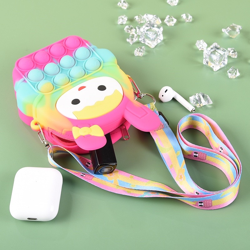 Túi Popit giảm căng thẳng stress hiệu quả, Pop it túi mini đeo chéo siêu xinh cho bé