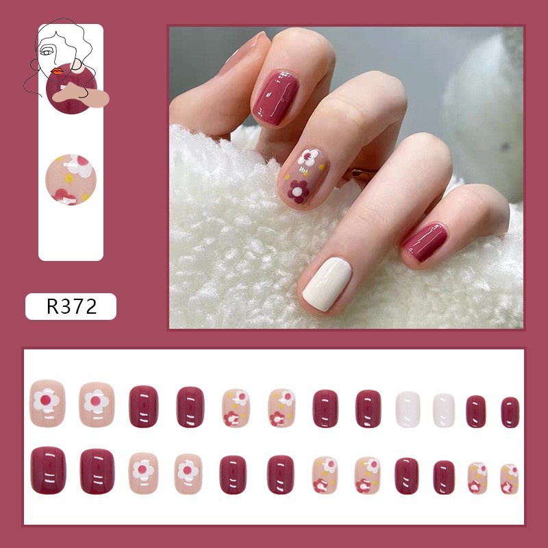 Bộ 24 Móng Tay Giả Trang Trí Xinh Xắn