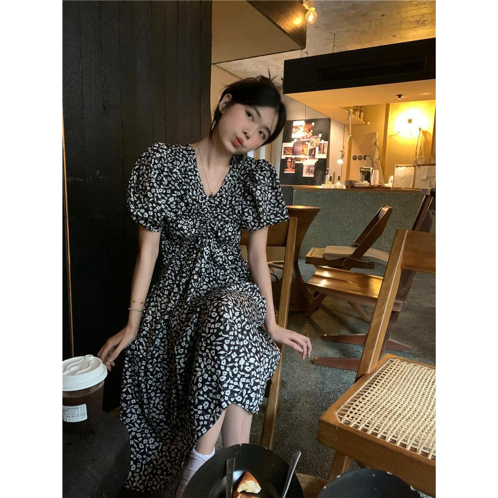 Đầm Hoa Xếp Ly Dáng Ôm Thời Trang Mùa Hè Pháp Quý Phái 63881