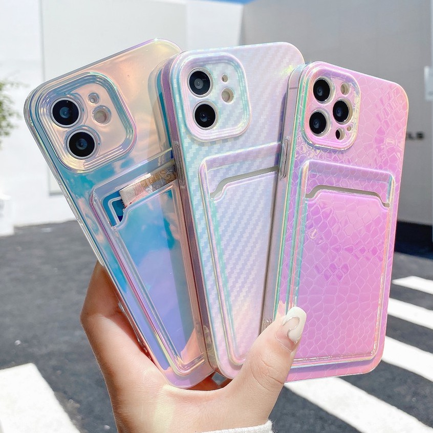 Ốp Điện Thoại Thay Đổi Màu Sắc Thời Trang Có Ngăn Đựng Thẻ Cho iphone 11 11 Pro max 12 Pro max