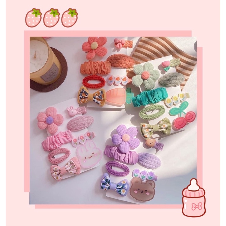 Set kẹp 8 chi tiết dễ thương cho bé