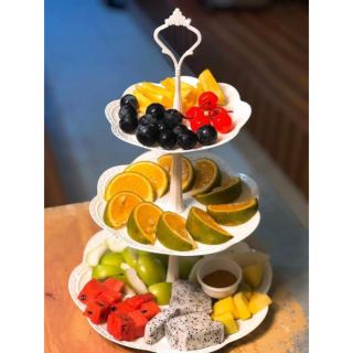 KHAY ĐỰNG BÁNH KẸO HOA QUẢ 3 TẦNG