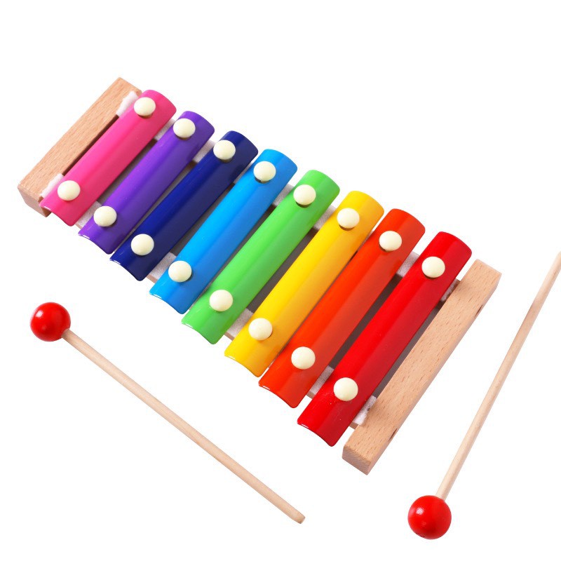 Đàn Gõ Xylophone 8 Đồ chơi Âm Nhạc Tập Tay Cầm Nắm Khéo Léo Cho Bé