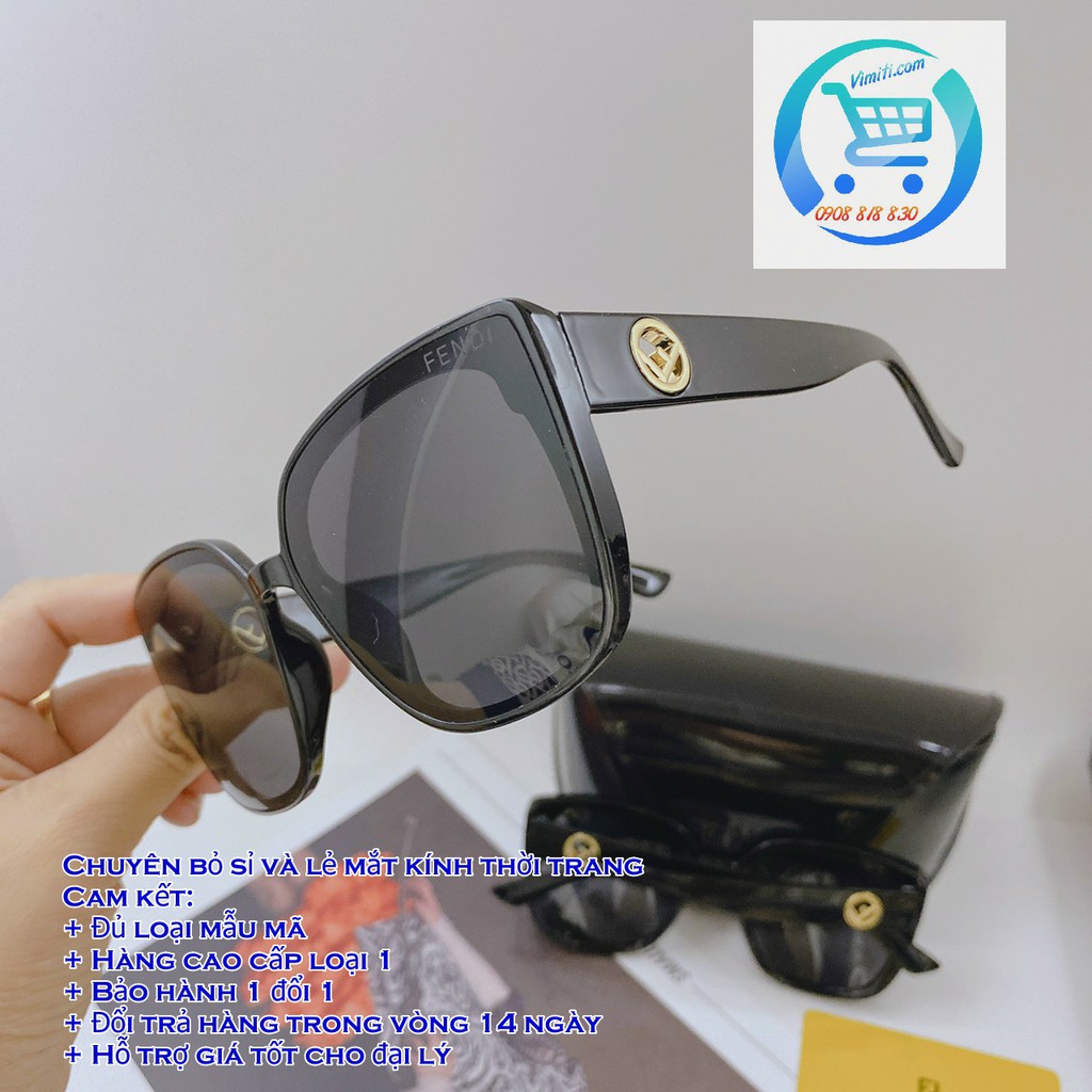 Kính thời trang chất lượng cao, hàng cao cấp thương hiệu Fendi, tròng chống tia cực tím UV 400
