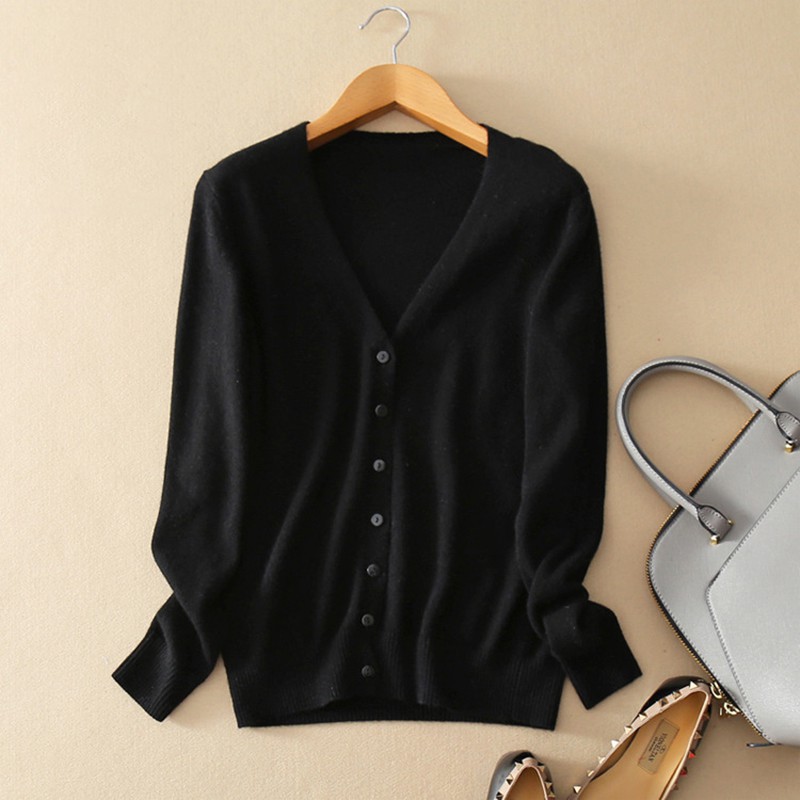 Áo cardigan nữ tay dài cổ chữ V thời trang quyến rũ