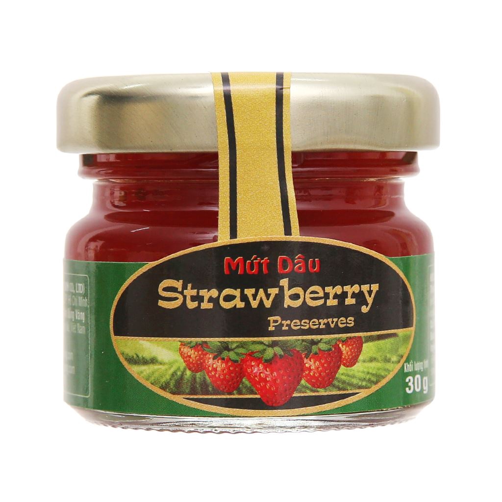 Mứt Dâu Strawberry Preserves GOLDEN FARM 30G - ăn kèm kem, sinh tố, bánh mì, sandwich, trà nóng