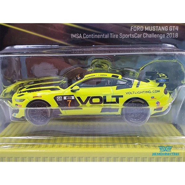 Xe Mô Hình Ford Mustang GT4 IMSA Continental Tire SportCar Challenge 2018 1:64 Tarmac Works ( Xanh Chuối Dạ )