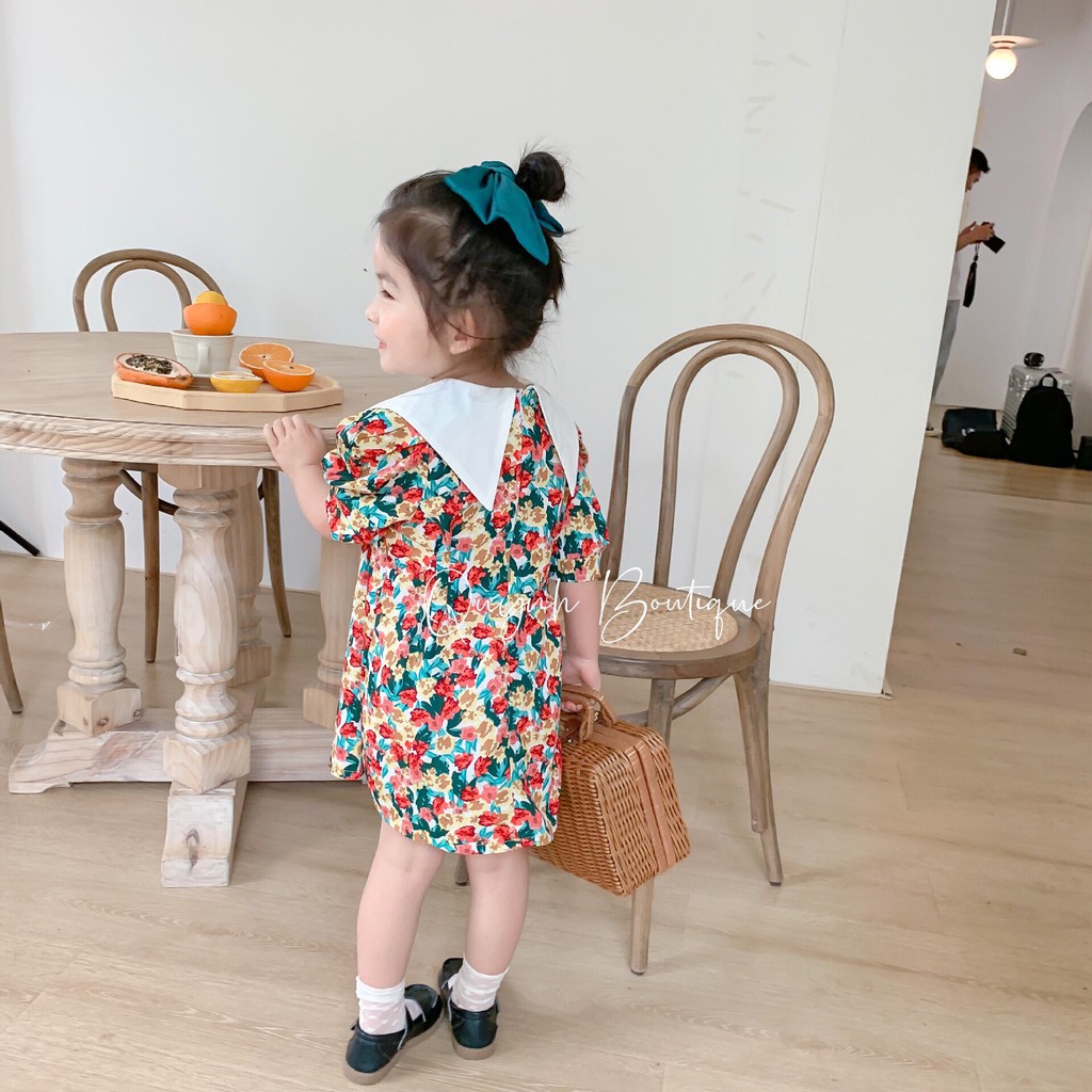 Váy đầm trẻ em QUỲNH BOUTIQUE Váy hoa nhí cho bé gái (Set đầm cho mẹ và bé)