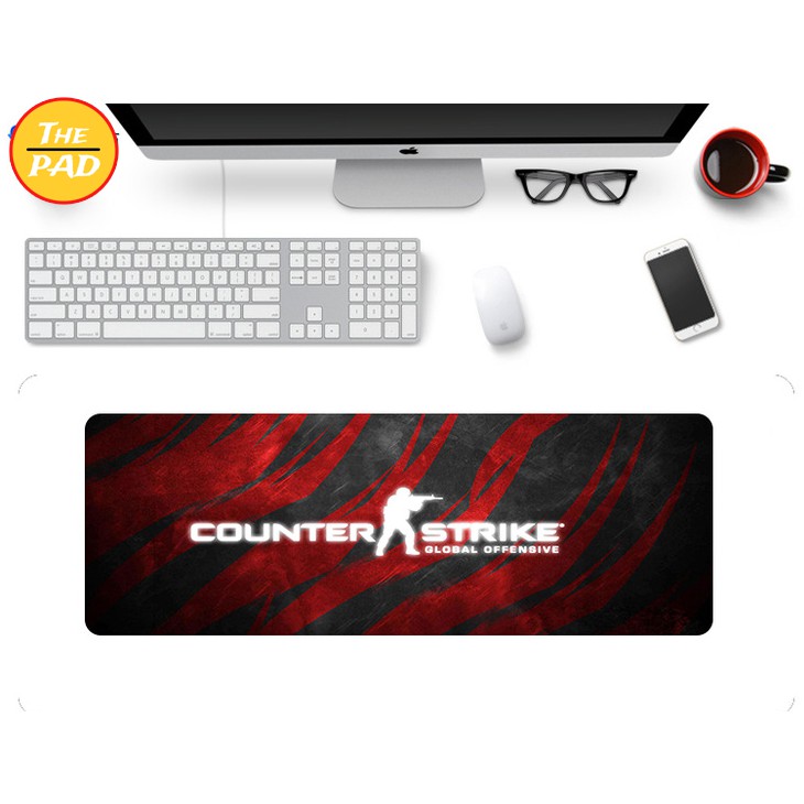 Lót Chuột Cỡ Lớn Game CS:GO, KT 30x80 cm, 12 Mẫu Đẹp, Chất Liệu Cao Su Tự Nhiên