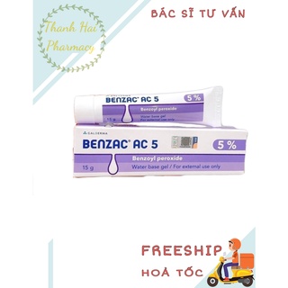 Kem giảm mụn benzoyl peroxide - Benzac 5% 15g