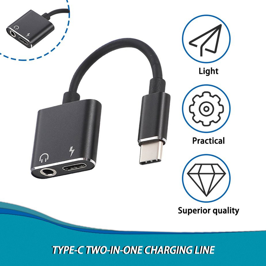 Dây Cáp Chuyển Đổi Usb C Sang Jack 3.5 Type C 2 Trong 1 Đầu Cắm 3.5mm