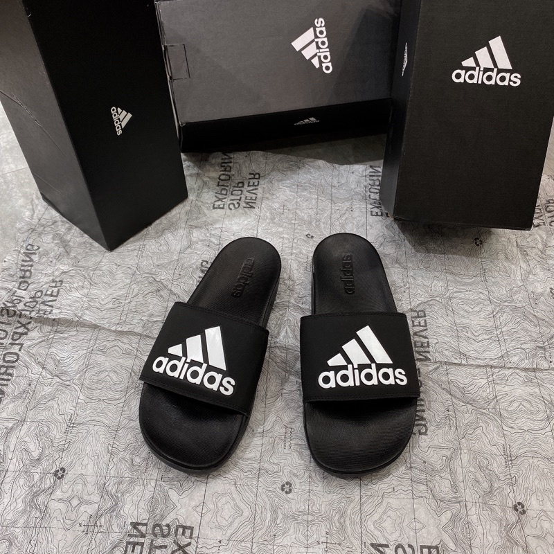 Dép quai ngang Adidas Cloudfoam Comfort Big logo màu Trắng