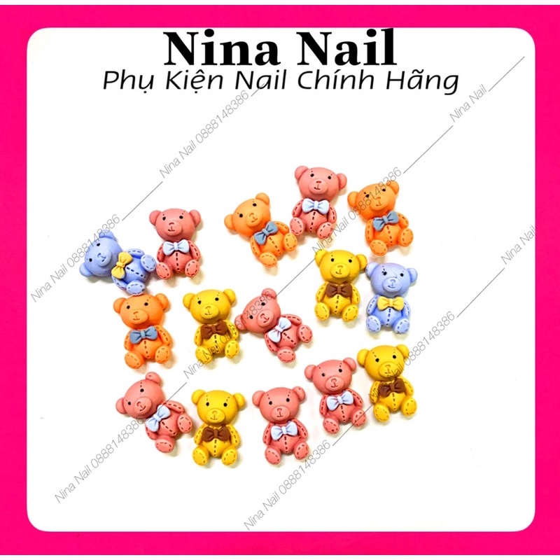 Set Charm Hoạt Hình Gấu , Thỏ , Búp Bê Trang Trí Móng Siêu Xinh