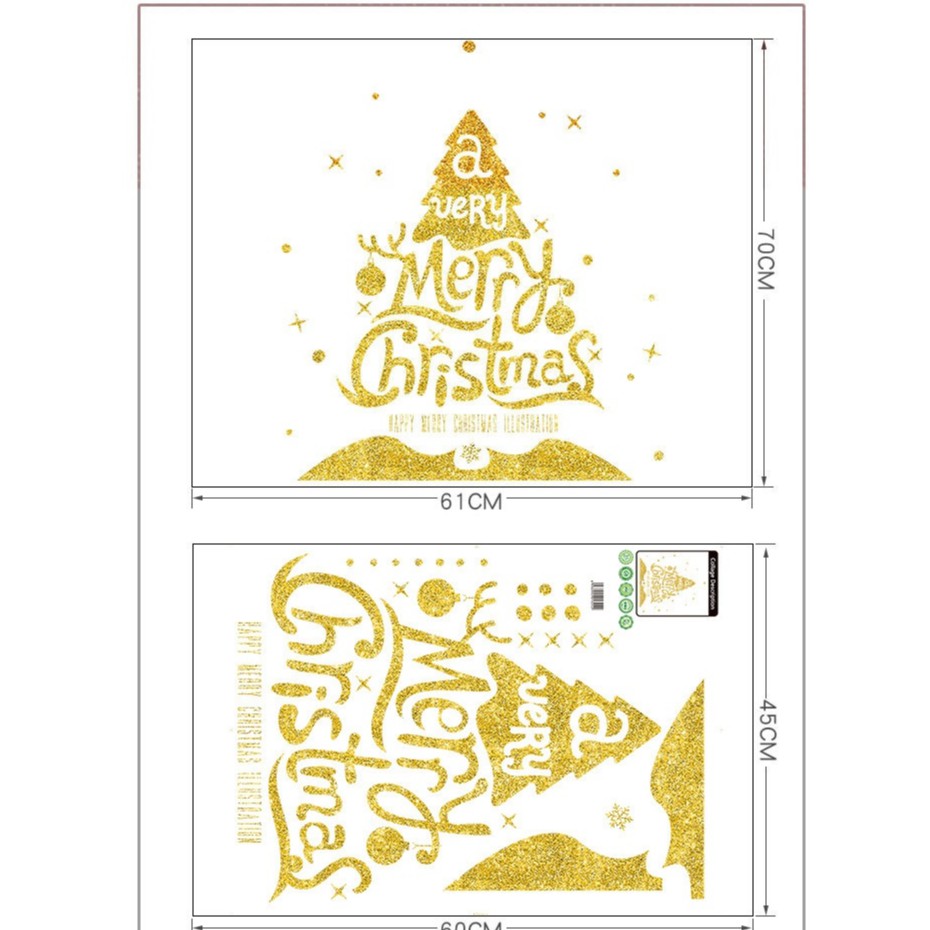 Tranh decal dán tường GIÁNG SINH VUI VẺ trang trí phòng khách, cửa hàng - Decal dán tường